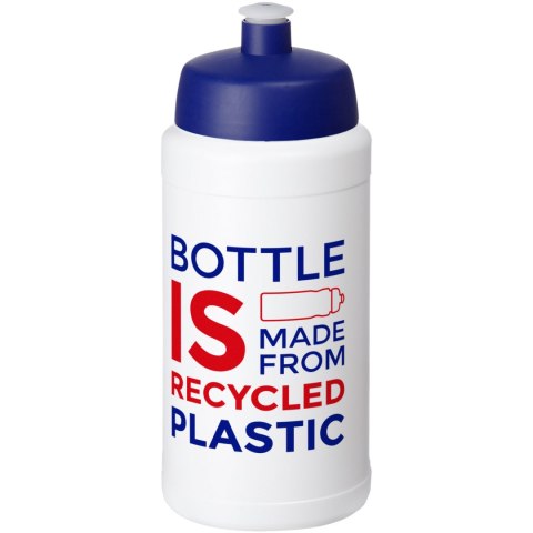 Baseline 500 ml butelka sportowa z recyklingu biały, niebieski