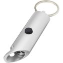 Flare latarka LED i otwieracz do butelek z łańcuchem do kluczy wykonany z aluminium IPX z recyklingu srebrny (10457481)