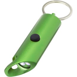 Flare latarka LED i otwieracz do butelek z łańcuchem do kluczy wykonany z aluminium IPX z recyklingu zielony (10457461)