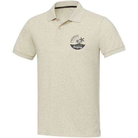 Emerald koszulka polo unisex z recyklingu z krótkim rękawem oatmeal