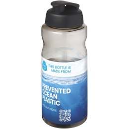 H2O Active® Eco Big Base bidon z wieczkiem zaciskowym o pojemności 1 litra ciemnografitowy, czarny