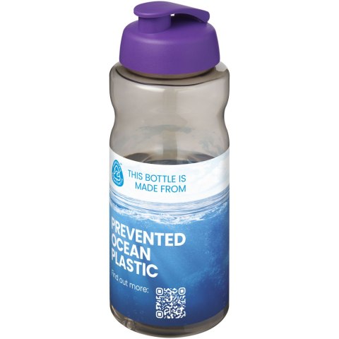 H2O Active® Eco Big Base bidon z wieczkiem zaciskowym o pojemności 1 litra ciemnografitowy, fioletowy