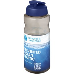 H2O Active® Eco Big Base bidon z wieczkiem zaciskowym o pojemności 1 litra ciemnografitowy, niebieski