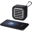 Solo plastikowy głośnik solarny Bluetooth® IPX5 o mocy 3 W z karabińczykiem wykonany z tworzywa pochodzącego z recyklingu z c cz