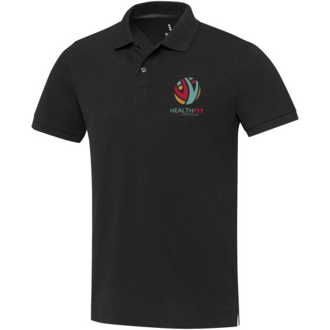 Emerald koszulka polo unisex z recyklingu z krótkim rękawem czarny