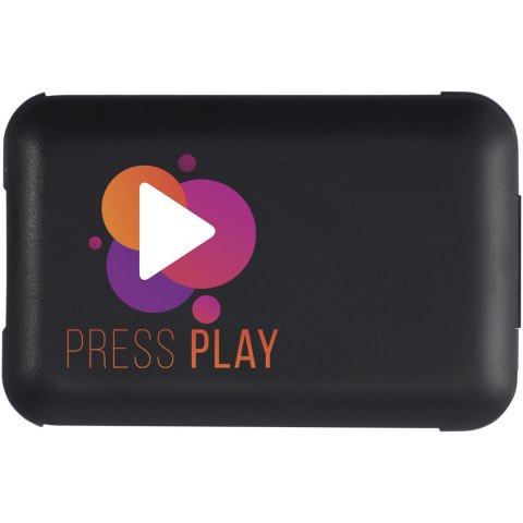 Savvy modułowy kabel do ładowania z tworzyw sztucznych pochodzących z recyklingu z uchwytem na telefon czarny