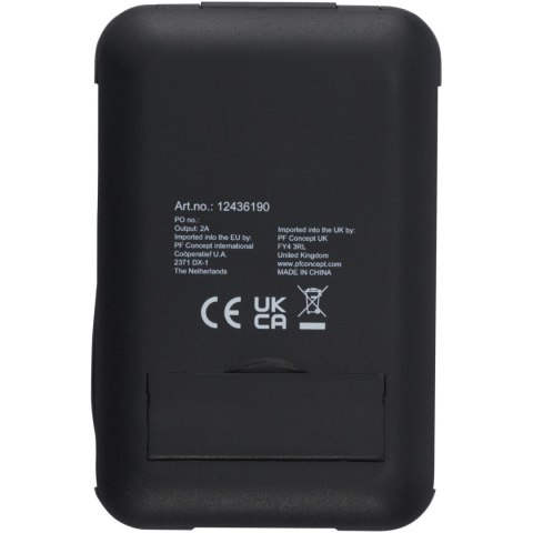 Savvy modułowy kabel do ładowania z tworzyw sztucznych pochodzących z recyklingu z uchwytem na telefon czarny