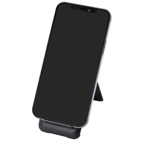 Savvy modułowy kabel do ładowania z tworzyw sztucznych pochodzących z recyklingu z uchwytem na telefon czarny