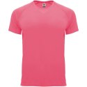 Bahrain sportowa koszulka męska z krótkim rękawem fluor lady pink (R04074Q1)