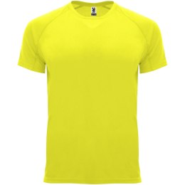 Bahrain sportowa koszulka męska z krótkim rękawem fluor yellow (R04071C1)