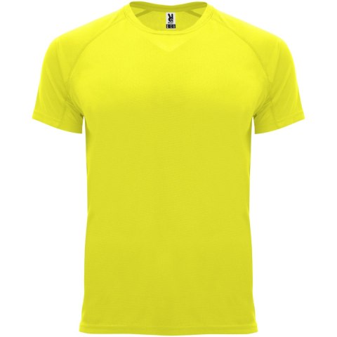 Bahrain sportowa koszulka męska z krótkim rękawem fluor yellow (R04071C2)