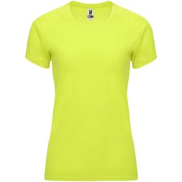 Bahrain sportowa koszulka damska z krótkim rękawem fluor yellow (R04081C5)