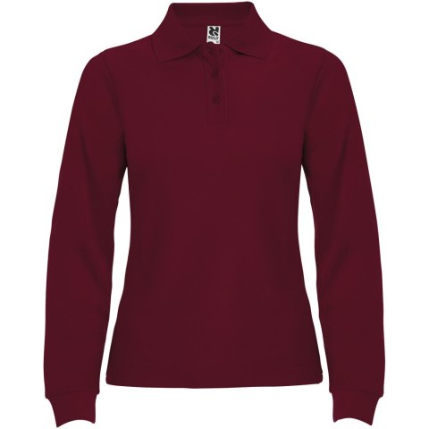 Estrella koszulka damska polo z długim rękawem garnet (R66362P2)