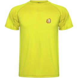 Montecarlo sportowa koszulka dziecięca z krótkim rękawem fluor yellow (K04251CM)