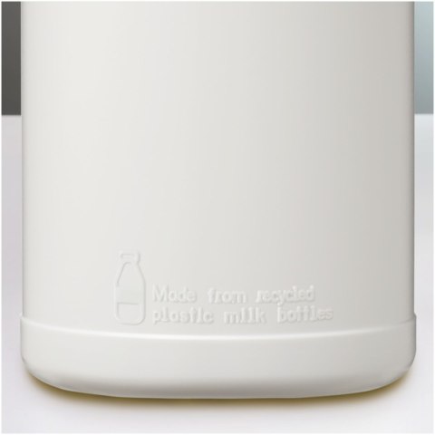 Baseline bidon o pojemności 500 ml z wieczkiem zaciskowym z materiałów z recyklingu biały, czerwony