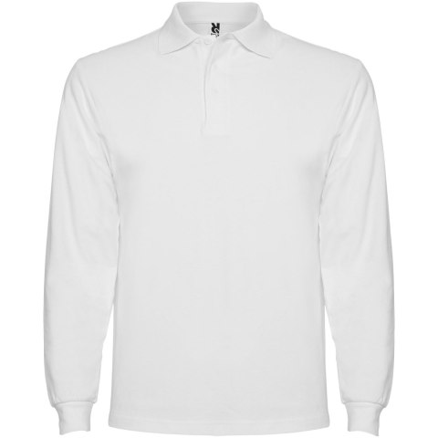 Estrella koszulka męska polo z długim rękawem biały (R66351Z1)