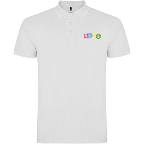 Star koszulka dziecięca polo z krótkim rękawem biały