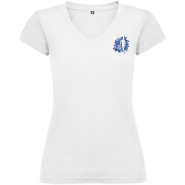 Victoria damska koszulka z krótkim rękawem i dekoltem w serek biały (R66461Z1)