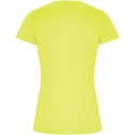 Imola sportowa koszulka damska z krótkim rękawem fluor yellow (R04281C1)