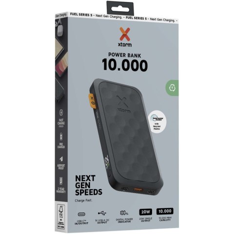 Seria Xtorm FS510 Fuel powerbank o pojemności 10 000 mAh i mocy 20 W czarny midnight