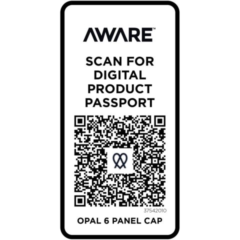 Opal 6-panelowa czapka Aware™ z daszkiem z recyklingu biały