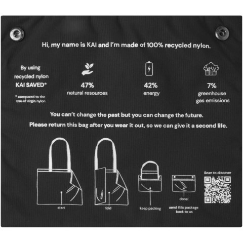 Kai okrągła torba na zakupy z recyklingu z certyfikatem GRS czarny