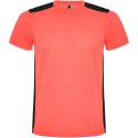 Detroit sportowa koszulka unisex z krótkim rękawem fluor coral, czarny (R66529N2)