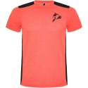 Detroit sportowa koszulka dziecięca z krótkim rękawem fluor coral, czarny (K66529ND)