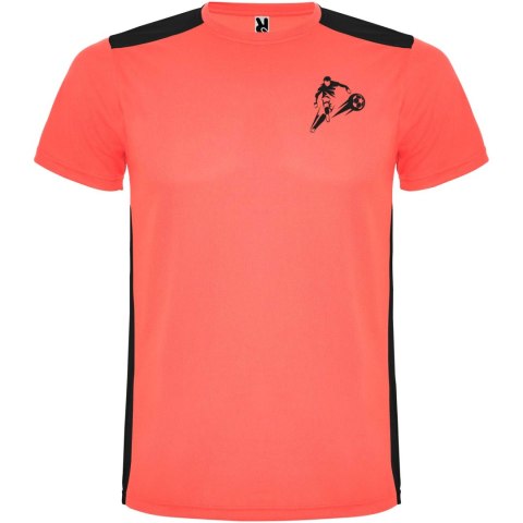 Detroit sportowa koszulka dziecięca z krótkim rękawem fluor coral, czarny