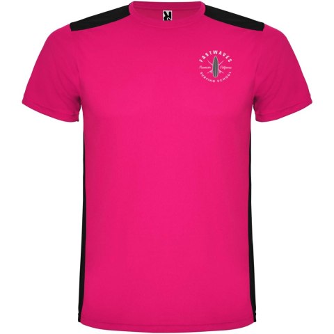 Detroit sportowa koszulka dziecięca z krótkim rękawem fuksja, czarny