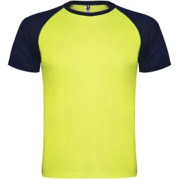 Indianapolis sportowa koszulka unisex z krótkim rękawem fluor yellow, navy blue (R66509I1)