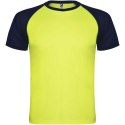 Indianapolis sportowa koszulka unisex z krótkim rękawem fluor yellow, navy blue (R66509I2)