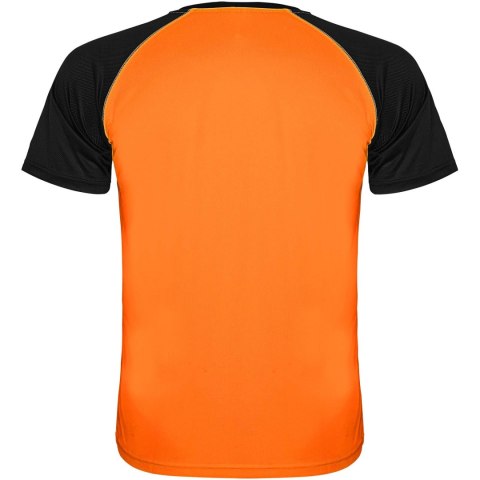 Indianapolis sportowa koszulka dziecięca z krótkim rękawem fluor orange, czarny
