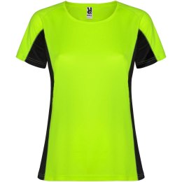 Shanghai sportowa koszulka damska z krótkim rękawem fluor green, czarny (R66489G1)