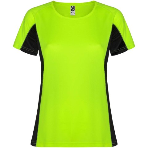 Shanghai sportowa koszulka damska z krótkim rękawem fluor green, czarny (R66489G1)