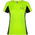 Shanghai sportowa koszulka damska z krótkim rękawem fluor green, czarny (R66489G1)