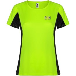 Shanghai sportowa koszulka damska z krótkim rękawem fluor green, czarny (R66489G1)