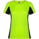 Shanghai sportowa koszulka damska z krótkim rękawem fluor green, czarny (R66489G2)