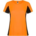 Shanghai sportowa koszulka damska z krótkim rękawem fluor orange, czarny (R66489A1)