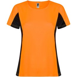 Shanghai sportowa koszulka damska z krótkim rękawem fluor orange, czarny (R66489A1)