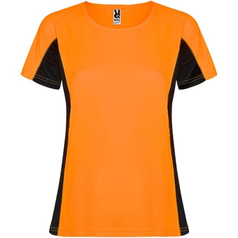 Shanghai sportowa koszulka damska z krótkim rękawem fluor orange, czarny (R66489A1)