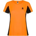 Shanghai sportowa koszulka damska z krótkim rękawem fluor orange, czarny (R66489A3)