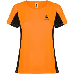 Shanghai sportowa koszulka damska z krótkim rękawem fluor orange, czarny (R66489A5)