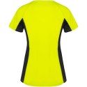 Shanghai sportowa koszulka damska z krótkim rękawem fluor yellow, czarny (R66488Y1)