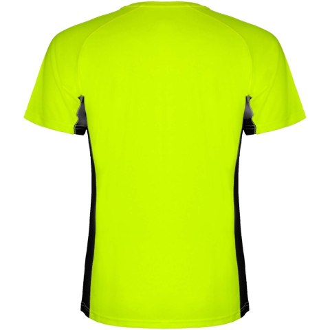 Shanghai sportowa koszulka dziecięca z krótkim rękawem fluor green, czarny