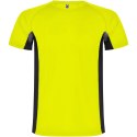 Shanghai sportowa koszulka dziecięca z krótkim rękawem fluor yellow, czarny (K65958YD)