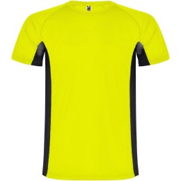 Shanghai sportowa koszulka dziecięca z krótkim rękawem fluor yellow, czarny (K65958YD)