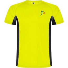 Shanghai sportowa koszulka dziecięca z krótkim rękawem fluor yellow, czarny (K65958YD)