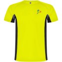 Shanghai sportowa koszulka dziecięca z krótkim rękawem fluor yellow, czarny (K65958YH)