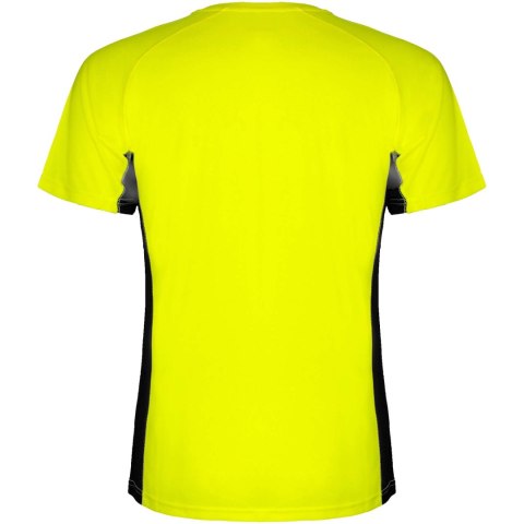 Shanghai sportowa koszulka dziecięca z krótkim rękawem fluor yellow, czarny